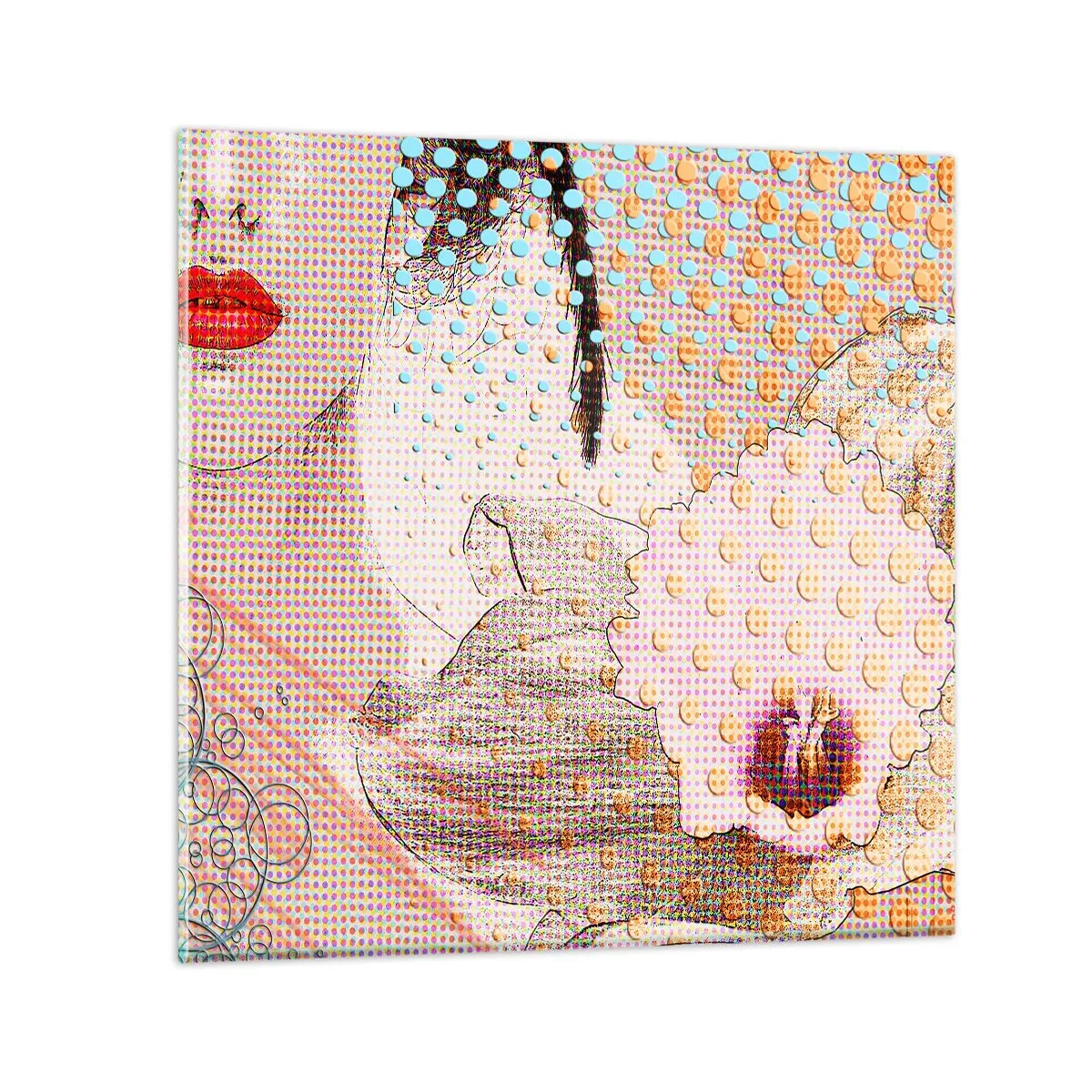 Glass picture - Comic Heroine - 50x50 cm