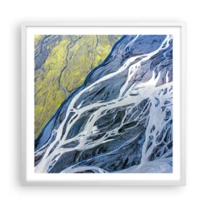 Poster in white frmae - Cave Paintings of Nature - 60x60 cm