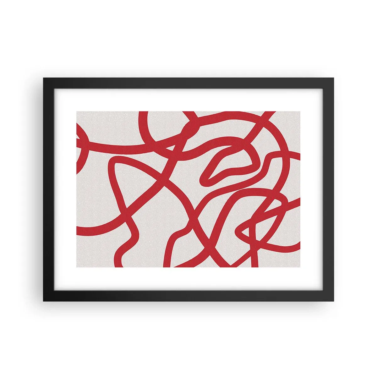Poster in black frame - Red on White - 40x30 cm