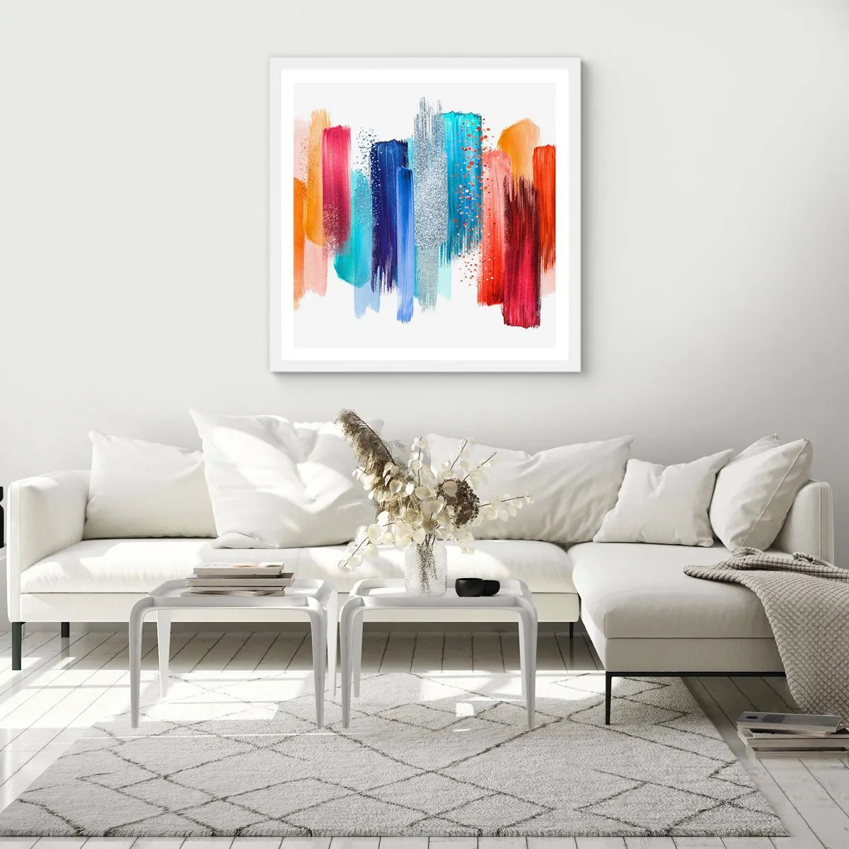 Poster in white frmae - Up and Down - 50x50 cm