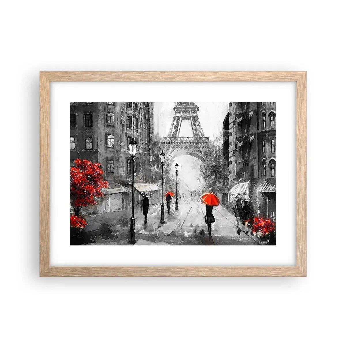 Poster in light oak frame - All Roads Lead to Her - 40x30 cm