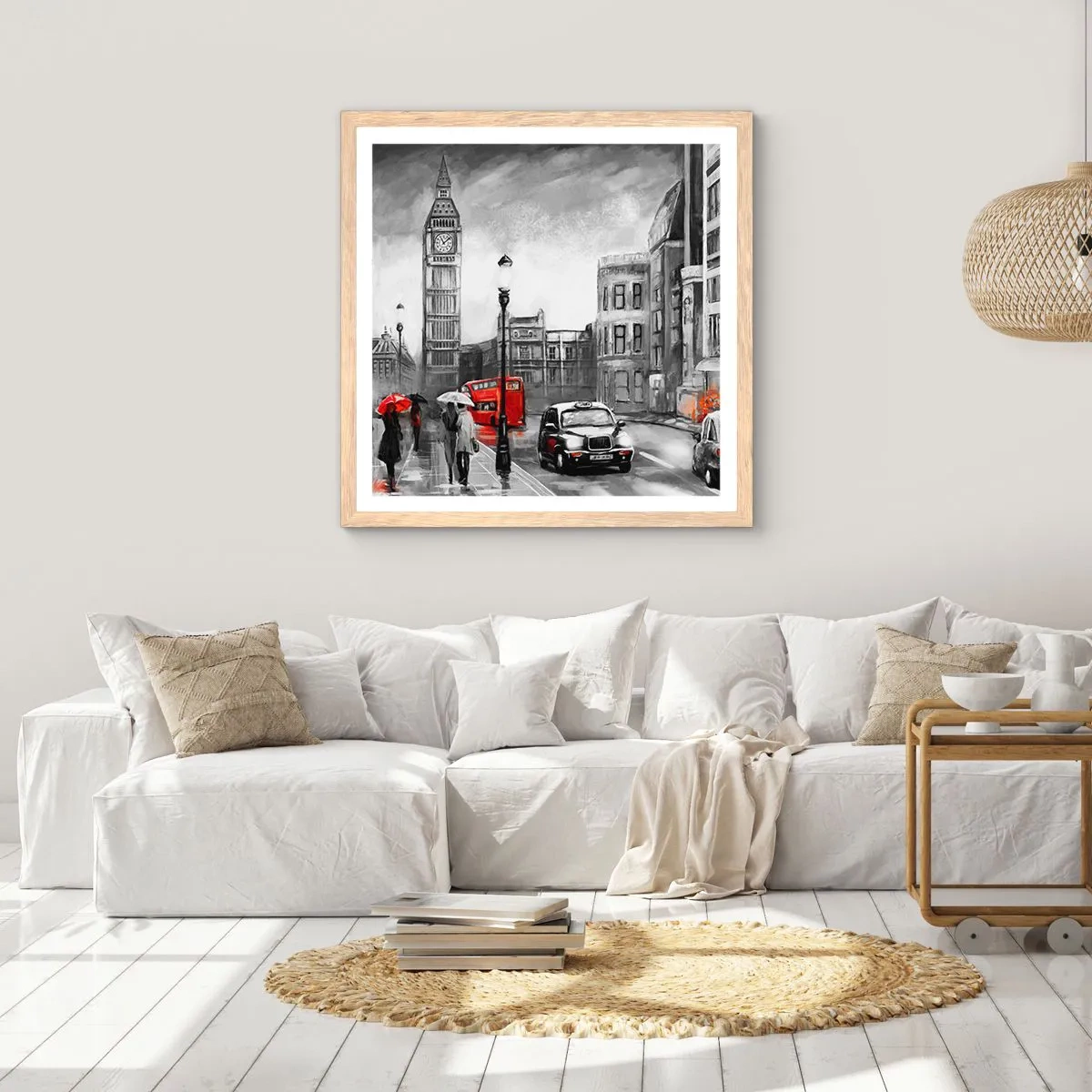 Poster in light oak frame - Not Such a Grey City - 30x30 cm