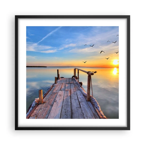 Poster in black frame - Walk towards the Sun - 50x50 cm