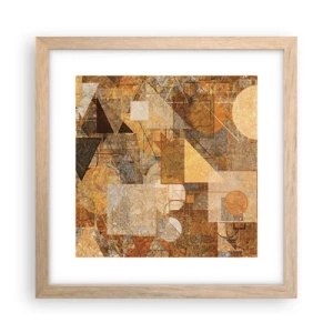 Poster in light oak frame - Cubist Study in Brown - 30x30 cm