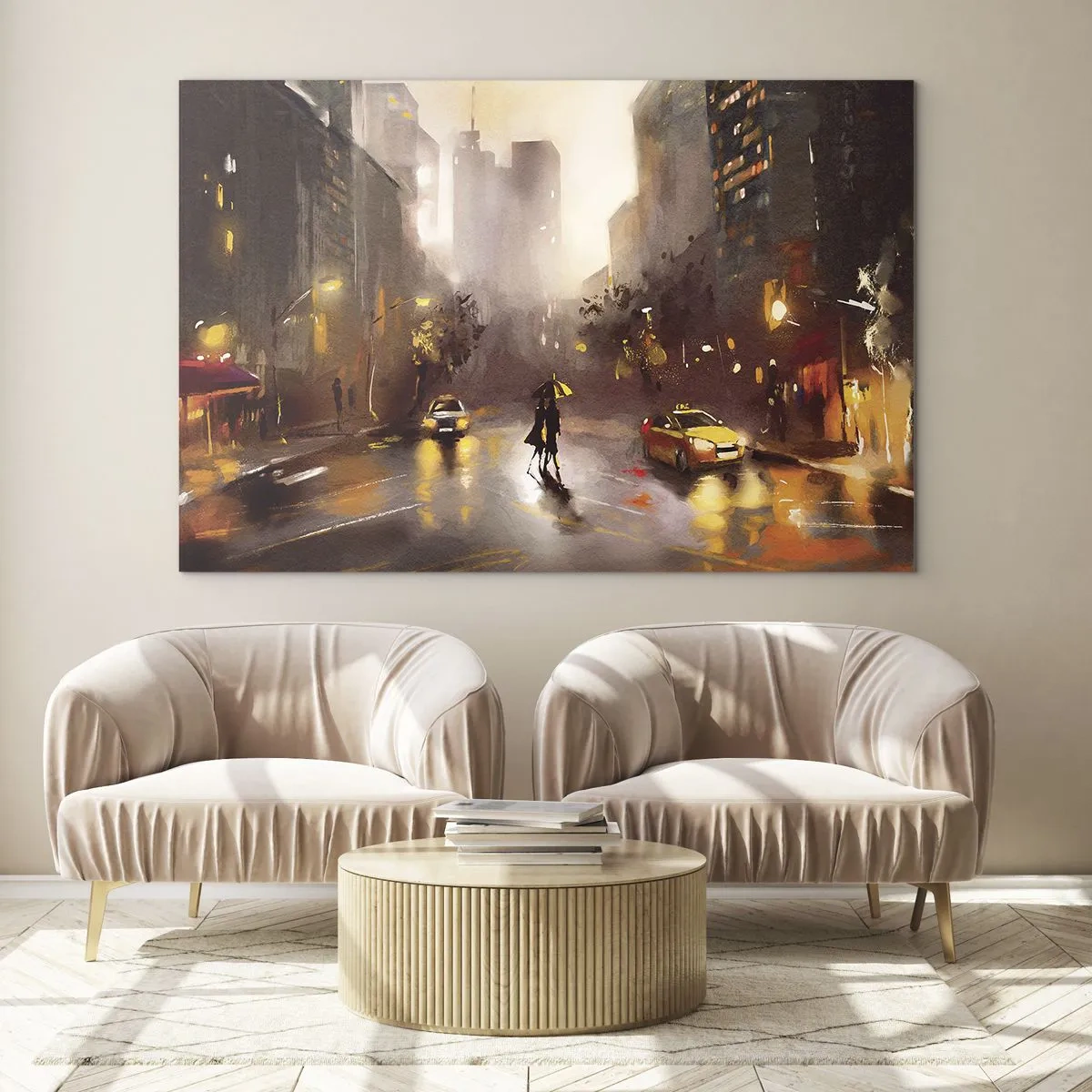 Glass picture - In New York Lights - 120x80 cm