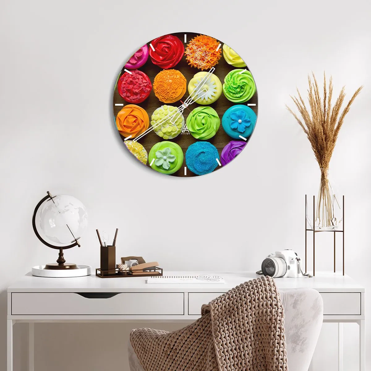 Wall clock - Clock on glass - All Different - All Delicious - 30x30 cm