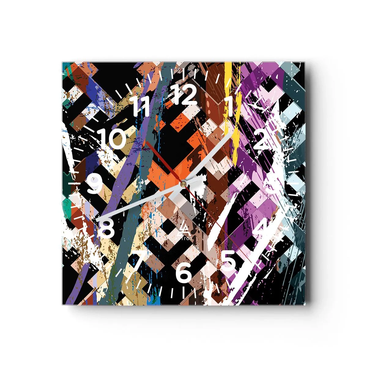 Wall clock - Clock on glass - Squared - 40x40 cm