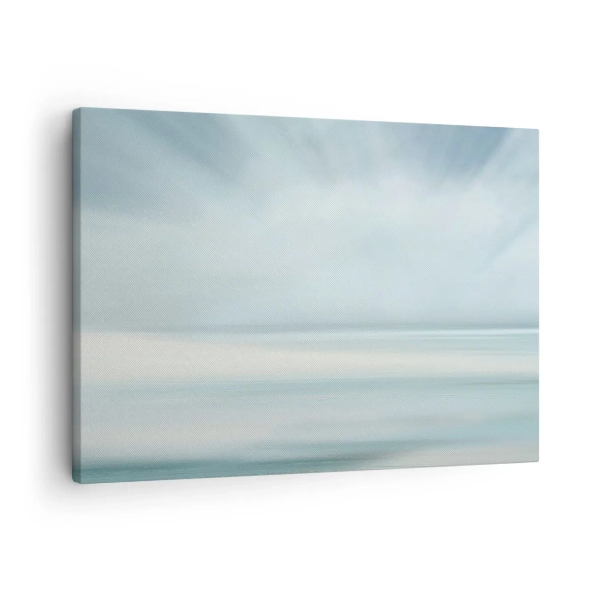 Canvas picture - A minimalist landscape in delicate shades of blue - 70x50cm - Calm up to the Horizon - Modern wall decoration for the living room and bedroom ARTTOR