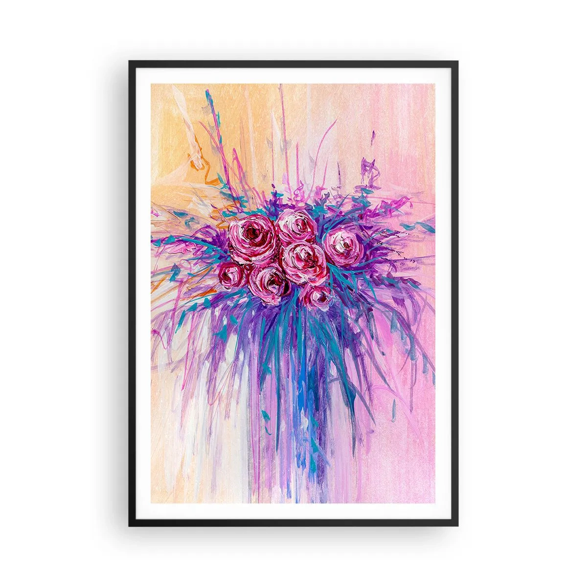 Poster in black frame - Rose Fountain - 70x100 cm