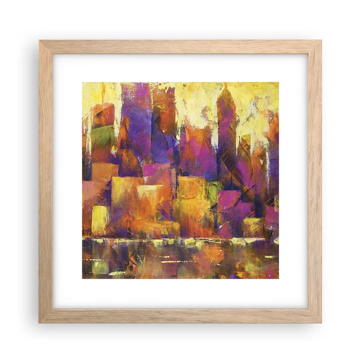 Poster in light oak frame - Metropolitan Composition - 30x30 cm