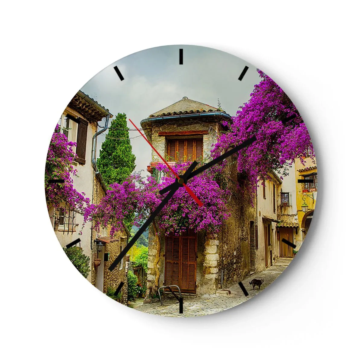 Wall clock - Clock on glass - Under a Flowery Canopy - 40x40 cm