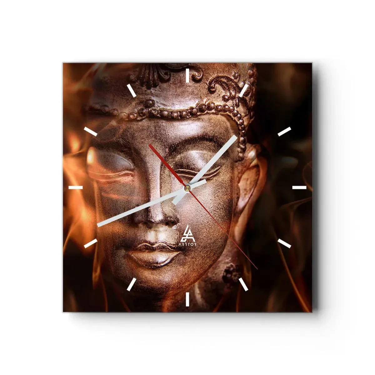 Wall clock - Clock on glass - There Is Only Now and Here - 40x40 cm