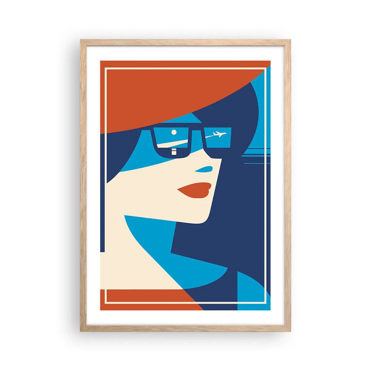 Poster in light oak frame - Holiday Travel - 50x70 cm