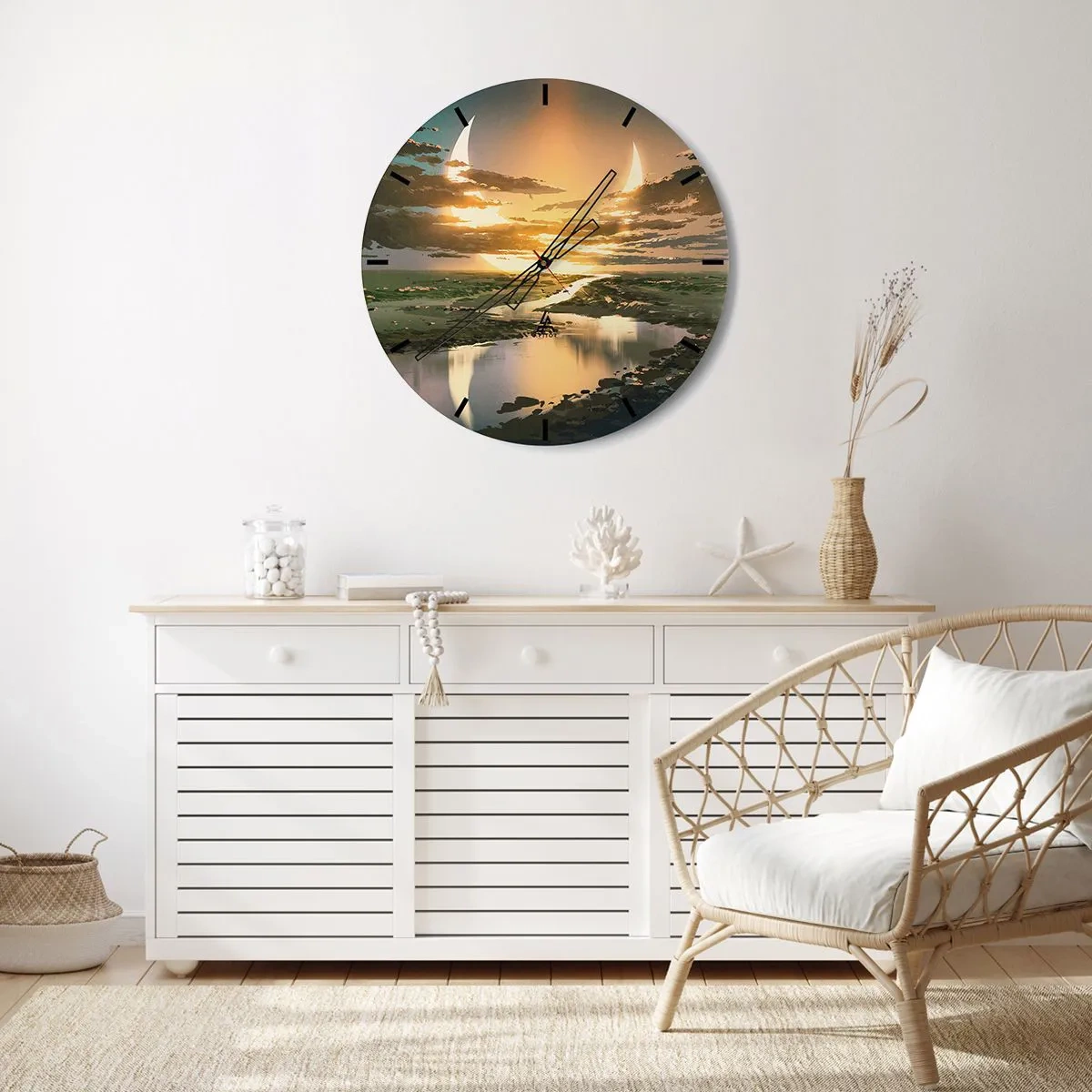 Wall clock - Clock on glass - Somewhere in a Distant Galaxy - 40x40 cm