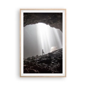 Poster in light oak frame - Luminous Grotto - 61x91 cm