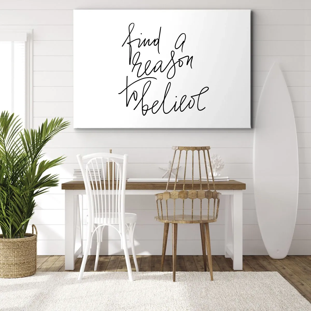 Canvas picture - A motivational quote in a minimalist style - 70x50cm - It Is Possible - Modern wall decoration for the living room and bedroom ARTTOR