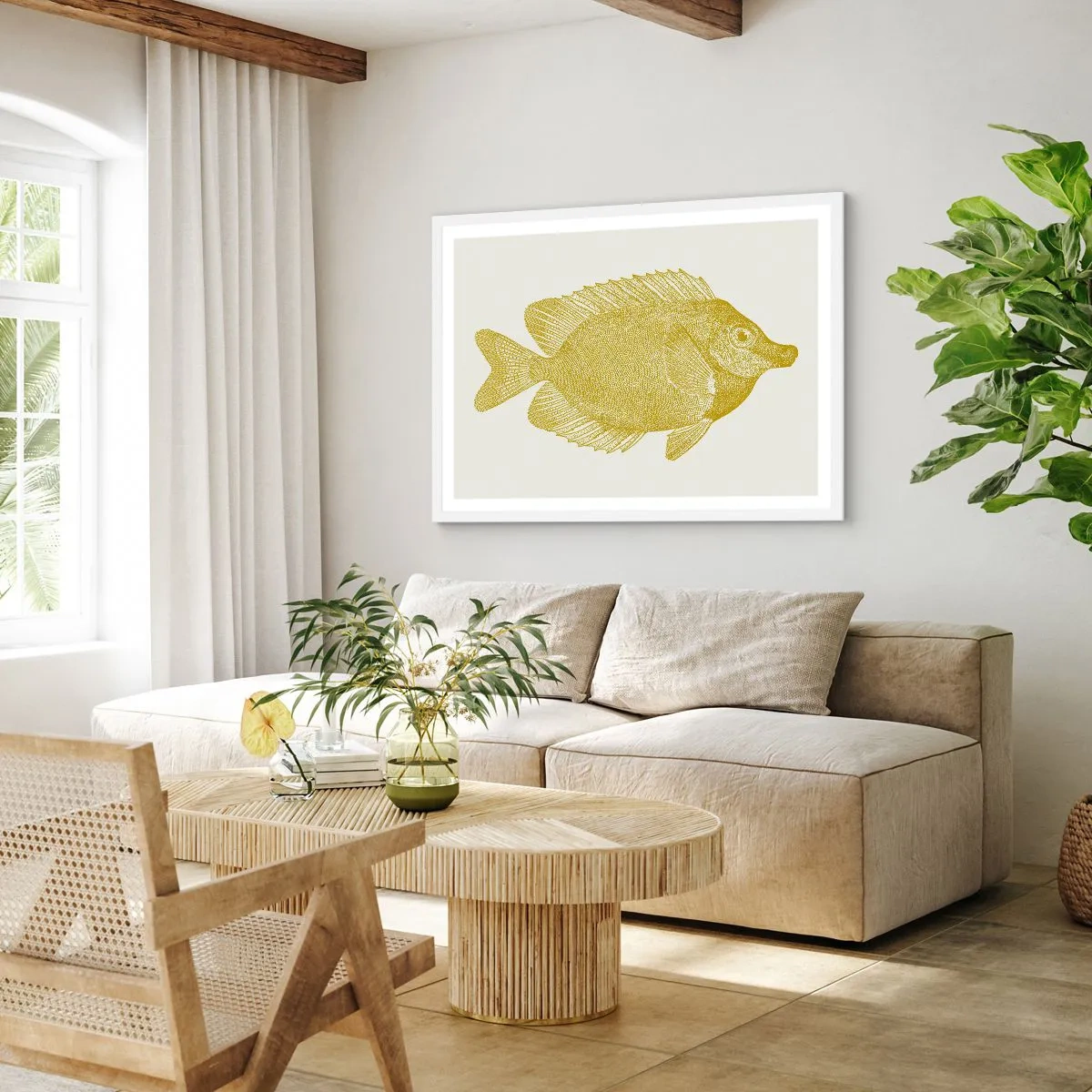 Poster in white frmae - Just a Fish - 100x70 cm