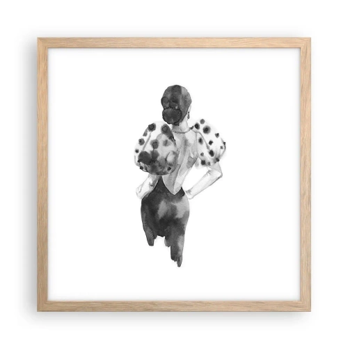 Poster in light oak frame - She Passed by - 40x40 cm