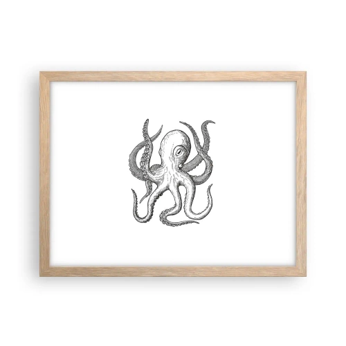 Poster in light oak frame - Dancing with the Waves - 40x30 cm