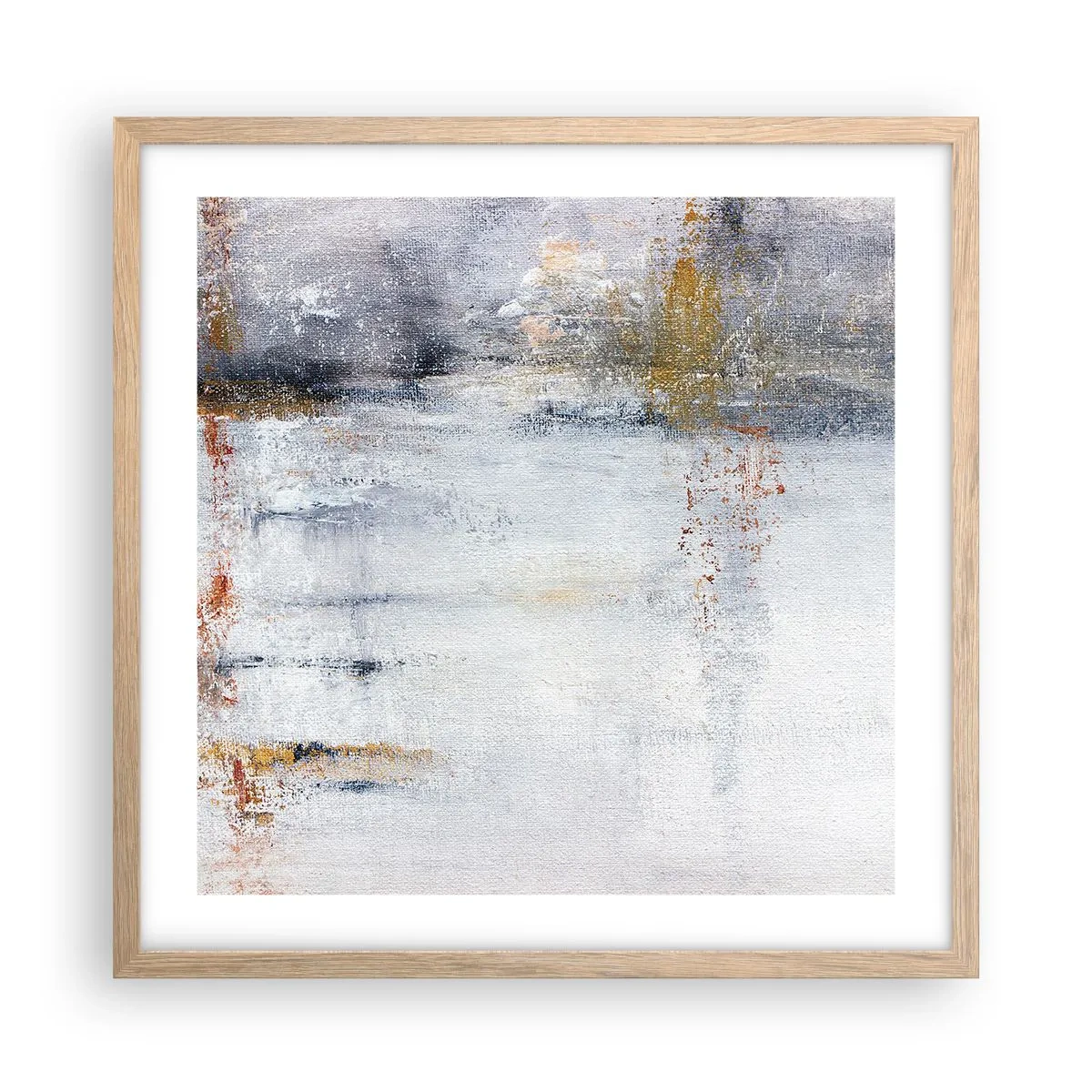 Poster in light oak frame - Behind a Curtain of Air - 50x50 cm