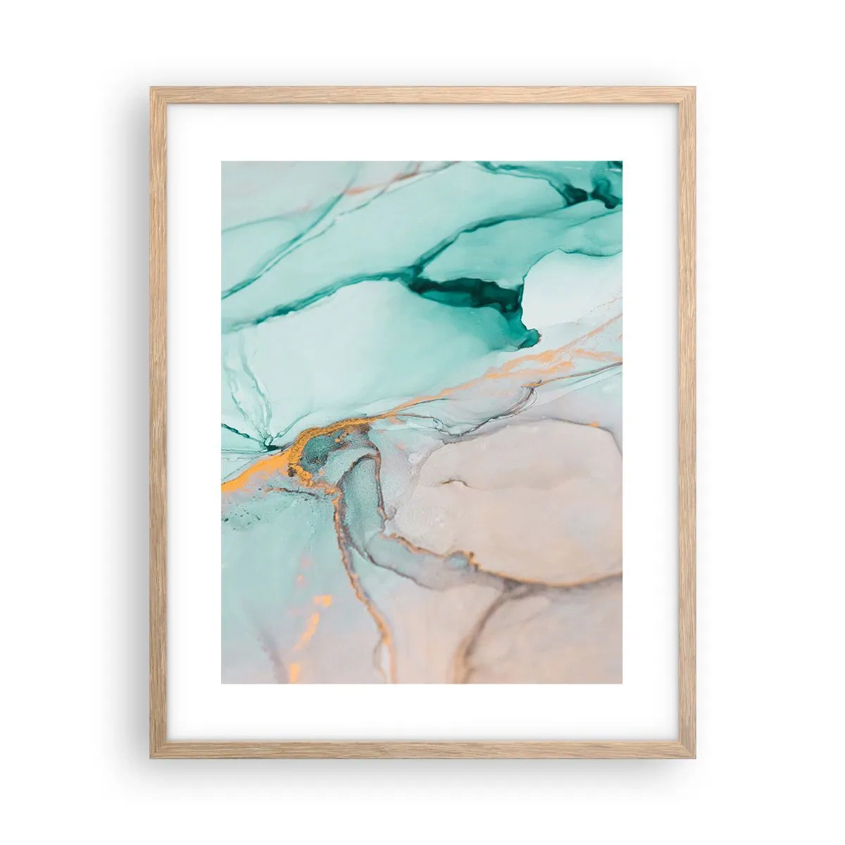 Poster in light oak frame - Dance of Shapes and Colours - 40x50 cm