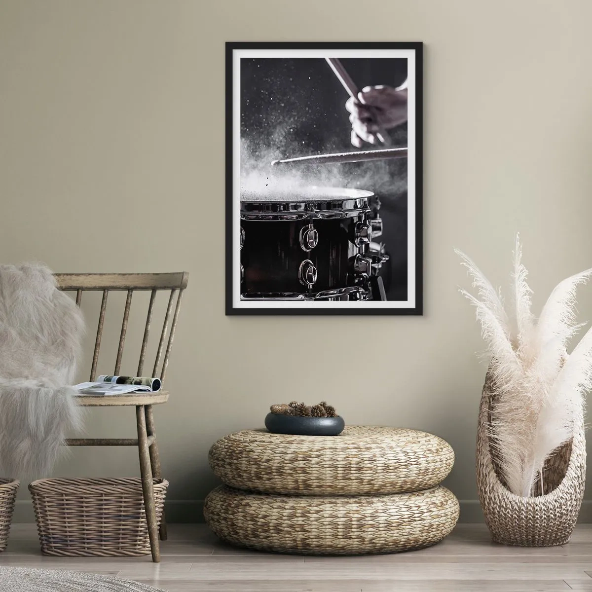 Poster in black frame - Pulse of Music - 70x100 cm