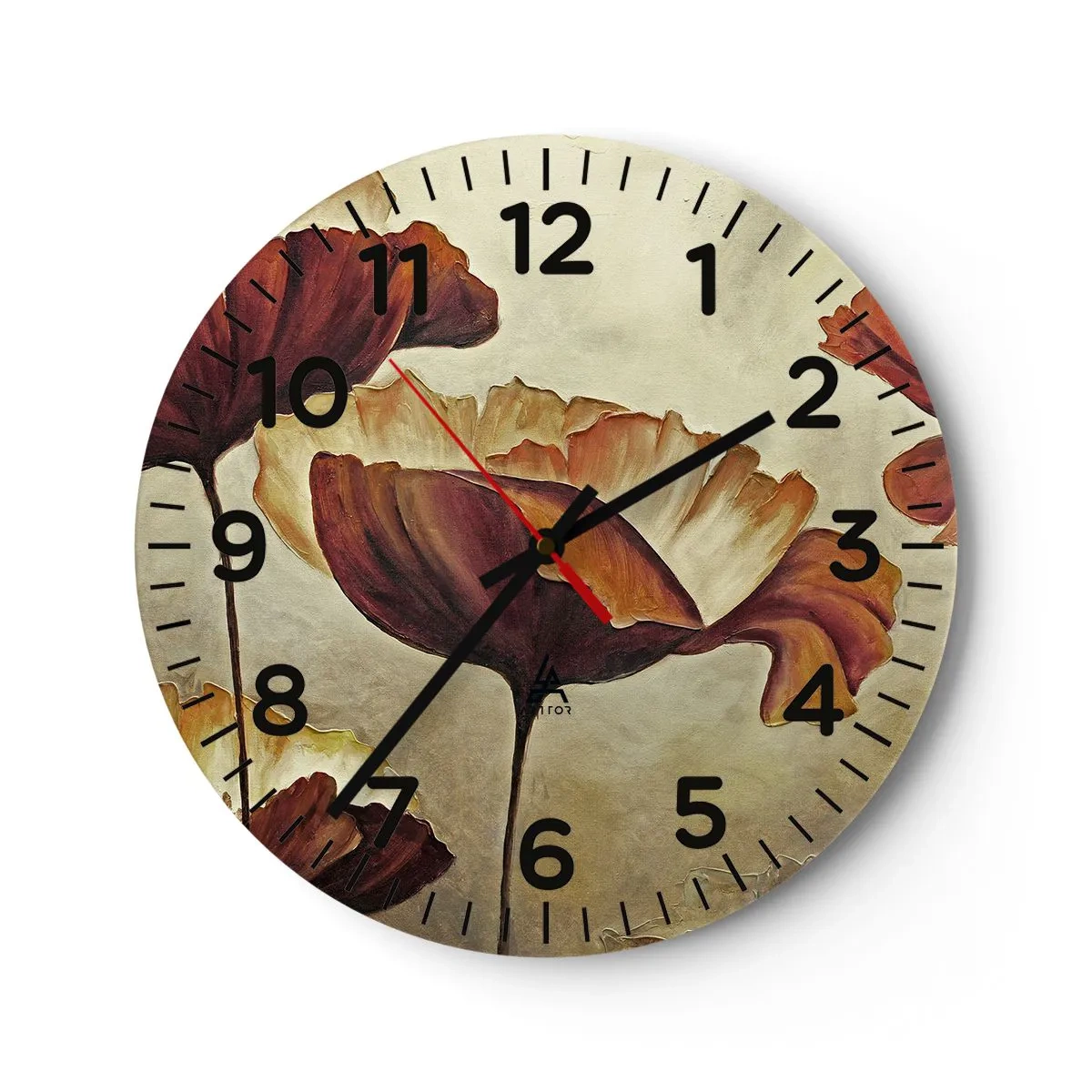 Wall clock - Clock on glass - Piece of Meadow - 30x30 cm