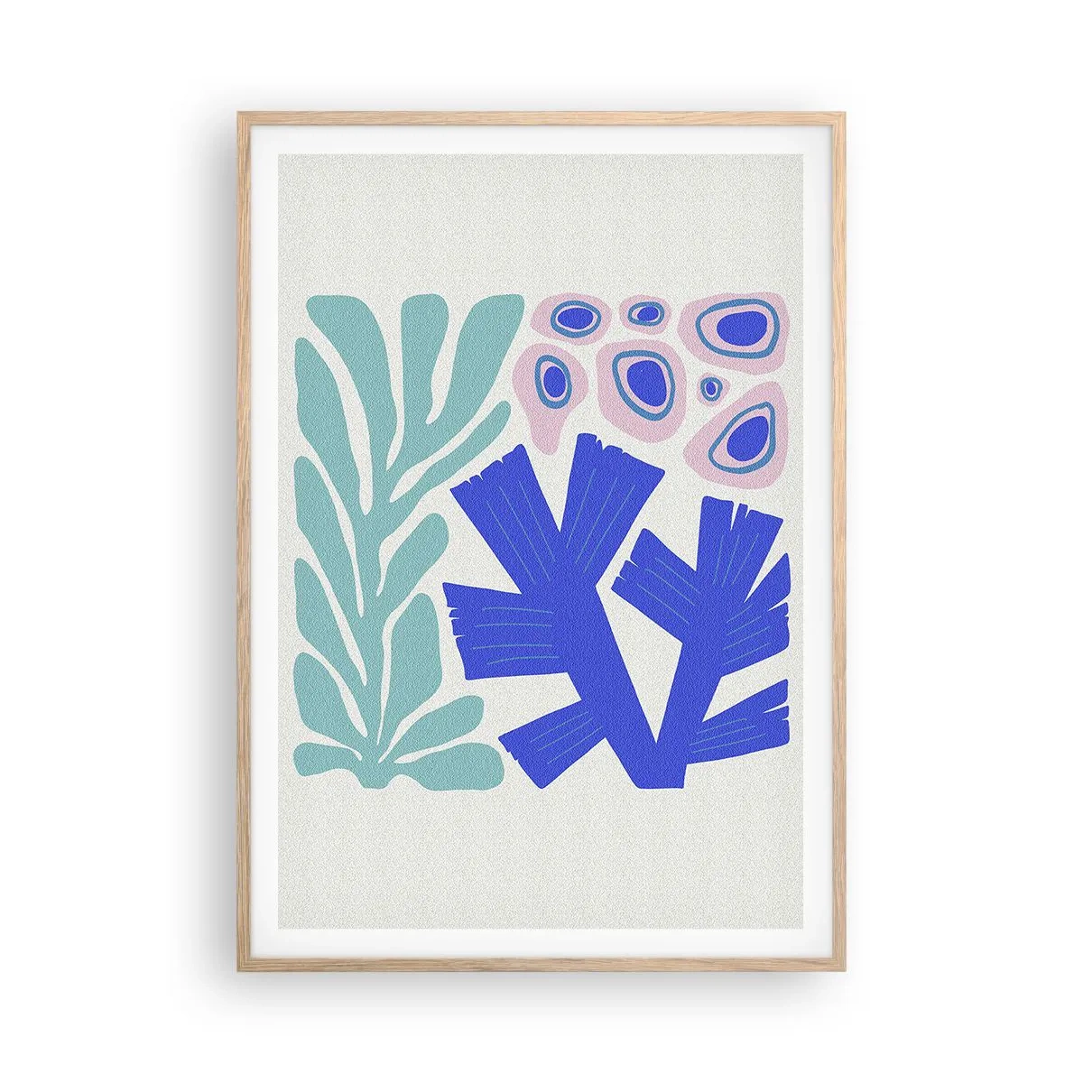 Poster in light oak frame - Underwater Garden - 70x100 cm