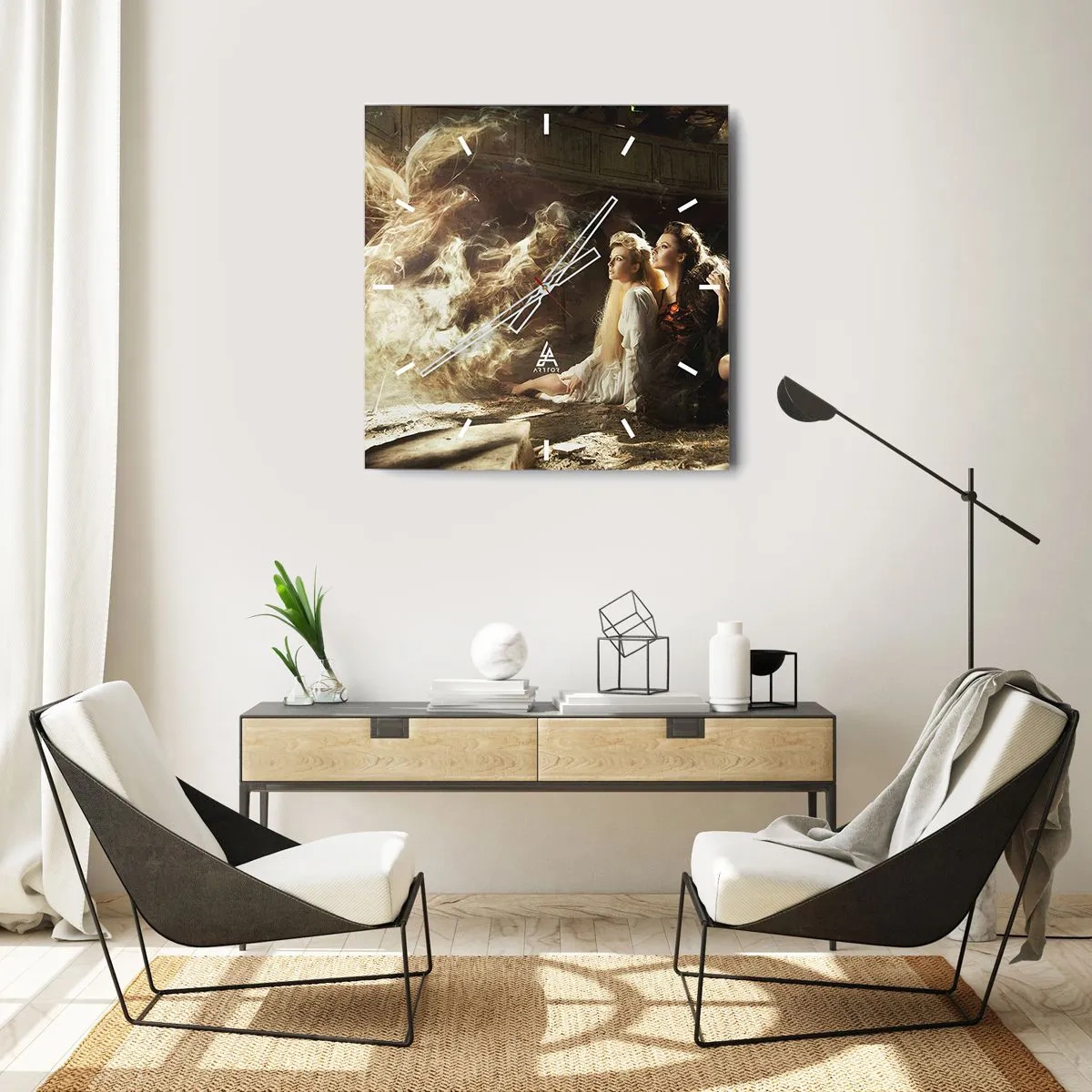 Wall clock - Clock on glass - And There Was Poetry - 30x30 cm