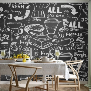 Photo Wallpaper Premium Sand - All You Need Is… - Gastronomy, Mural, Graffiti - 400x280 cm