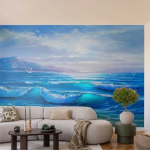Photo Wallpaper Premium Canvas - It Brings Bliss - Abstraction, Sea, Graphics - 200x140 cm
