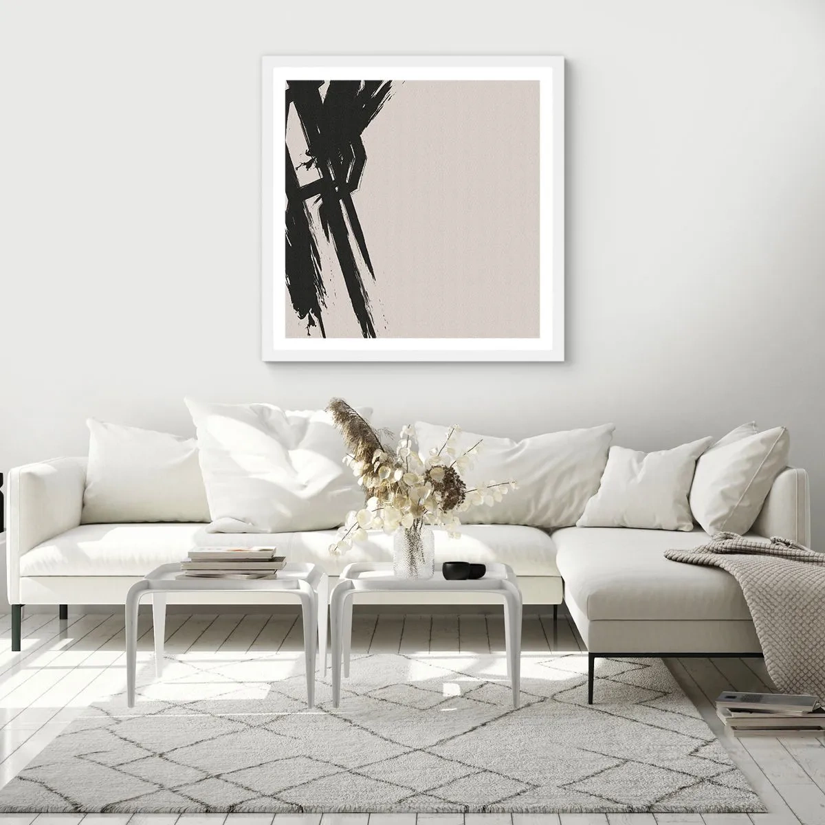 Poster in white frmae - Uncontrollable Rush - 60x60 cm