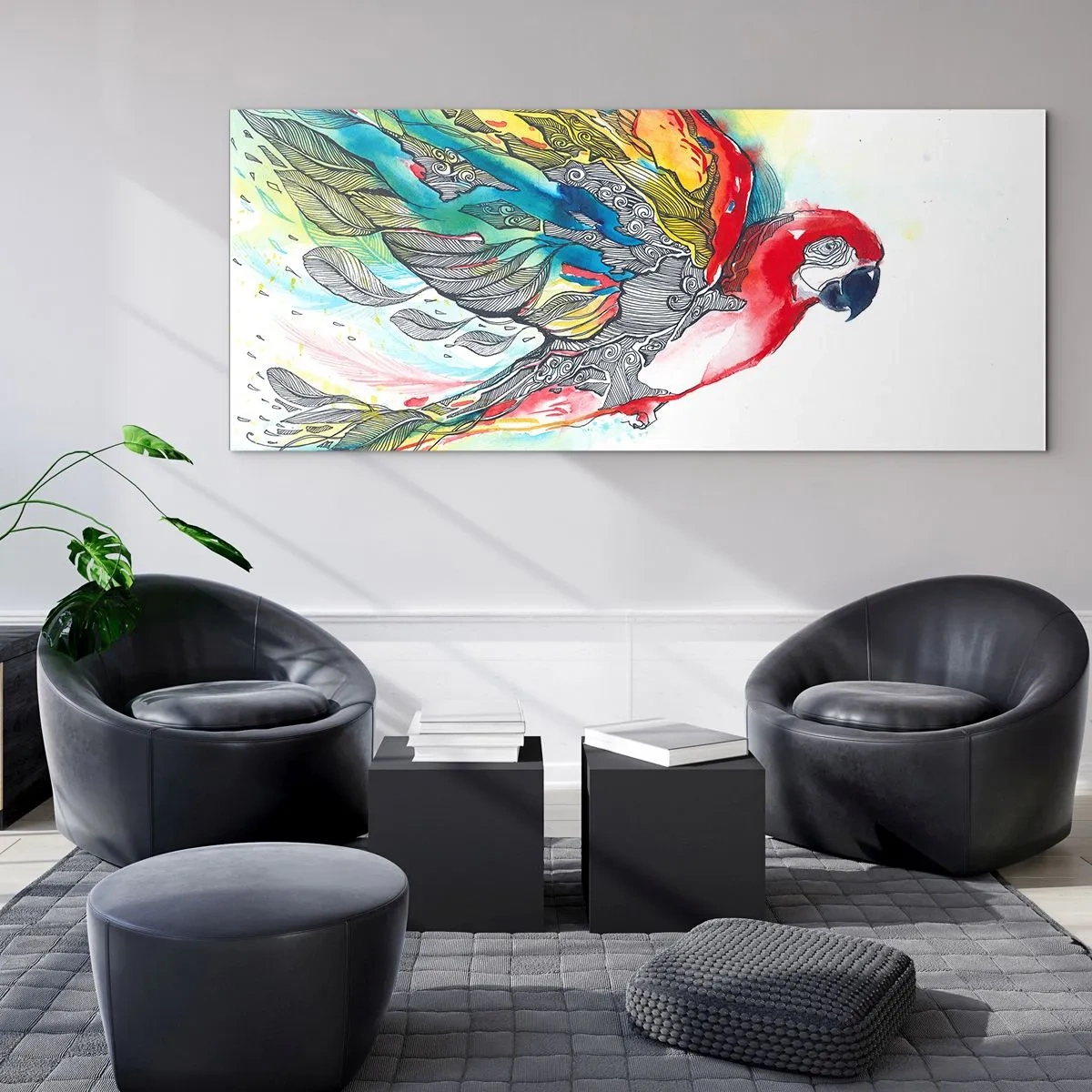 Glass picture - Live Colourfully - 160x50 cm