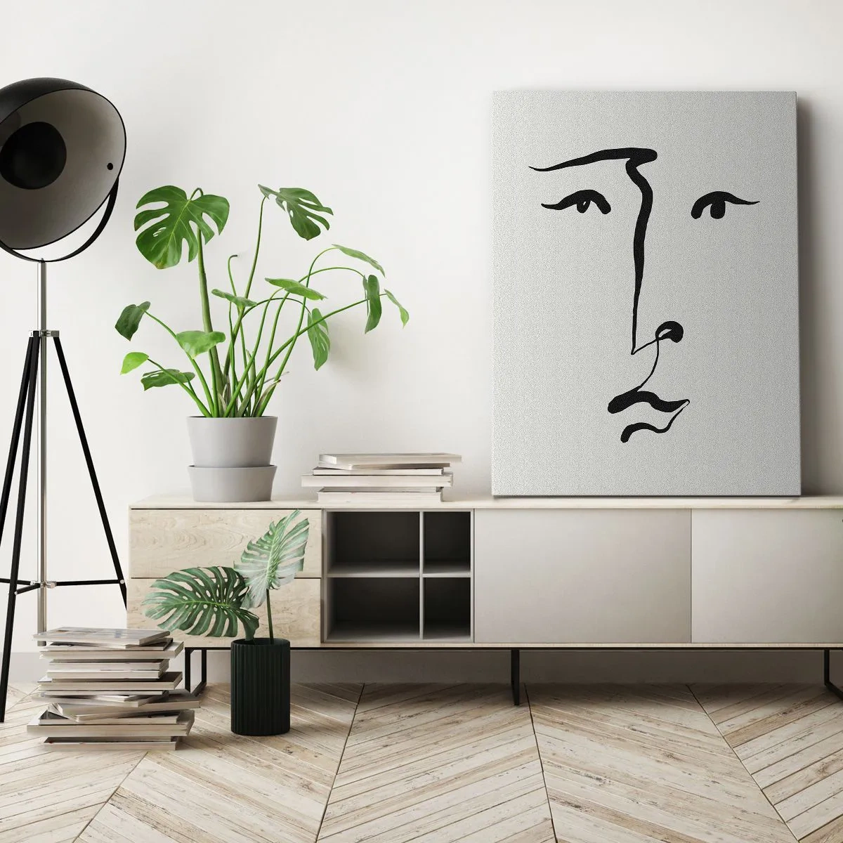 Canvas picture - Portrait with One Stroke - 45x80 cm