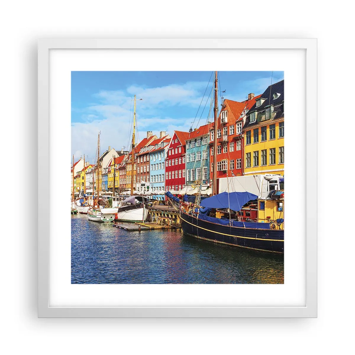 Poster in white frmae - Joyful Coast - 40x40 cm
