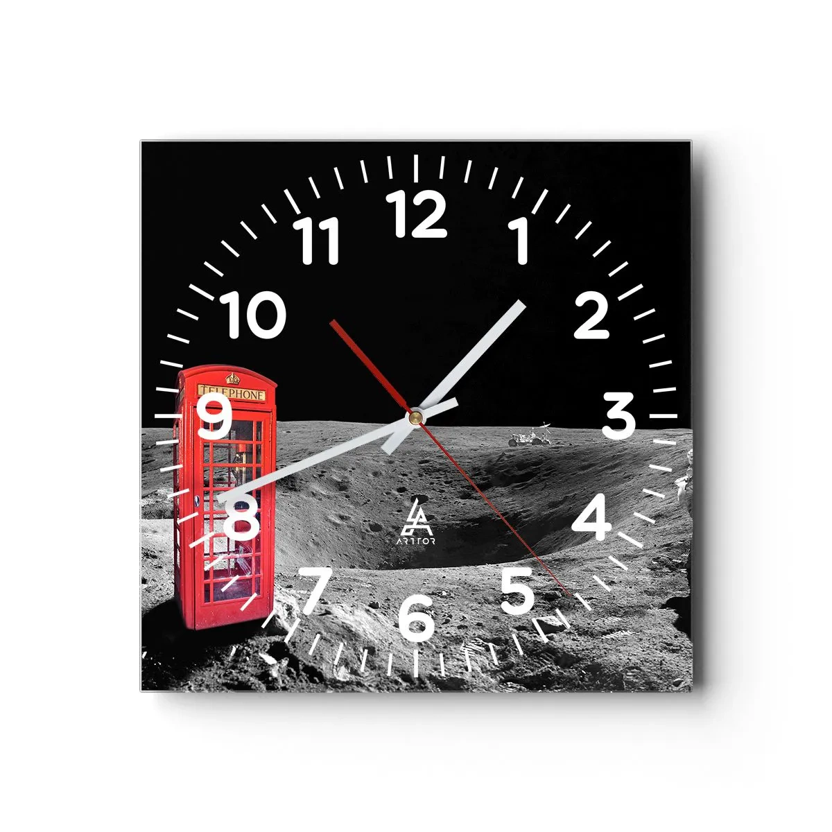 Wall clock - Clock on glass - Space Joke - 30x30 cm