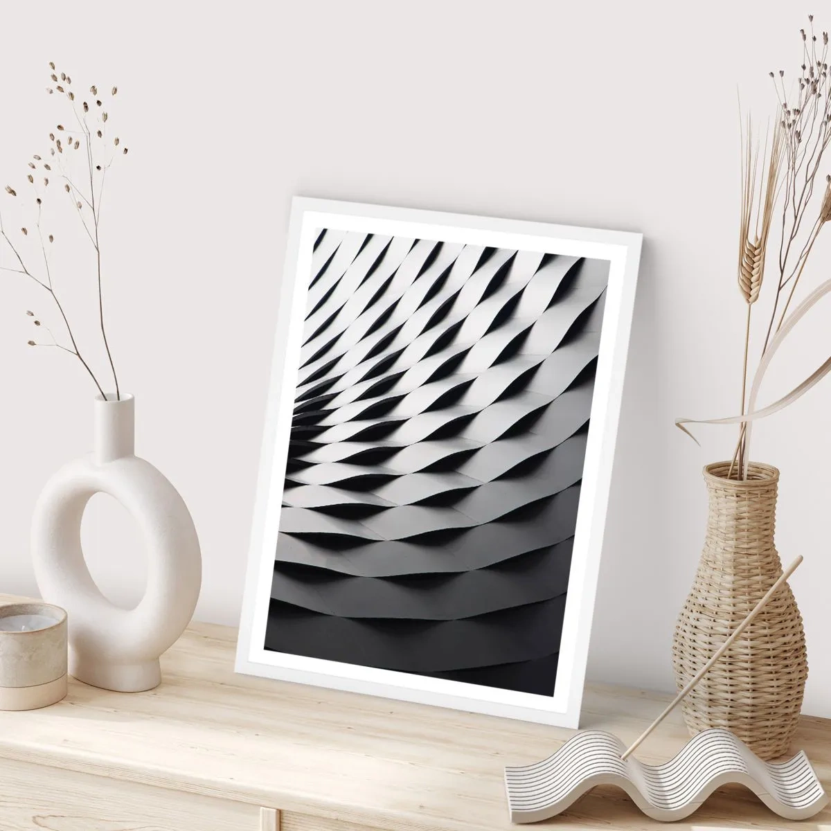Poster in white frmae - On the Surface of the Wave - 61x91 cm