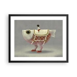 Poster in black frame - Fish Jockey - 50x40 cm