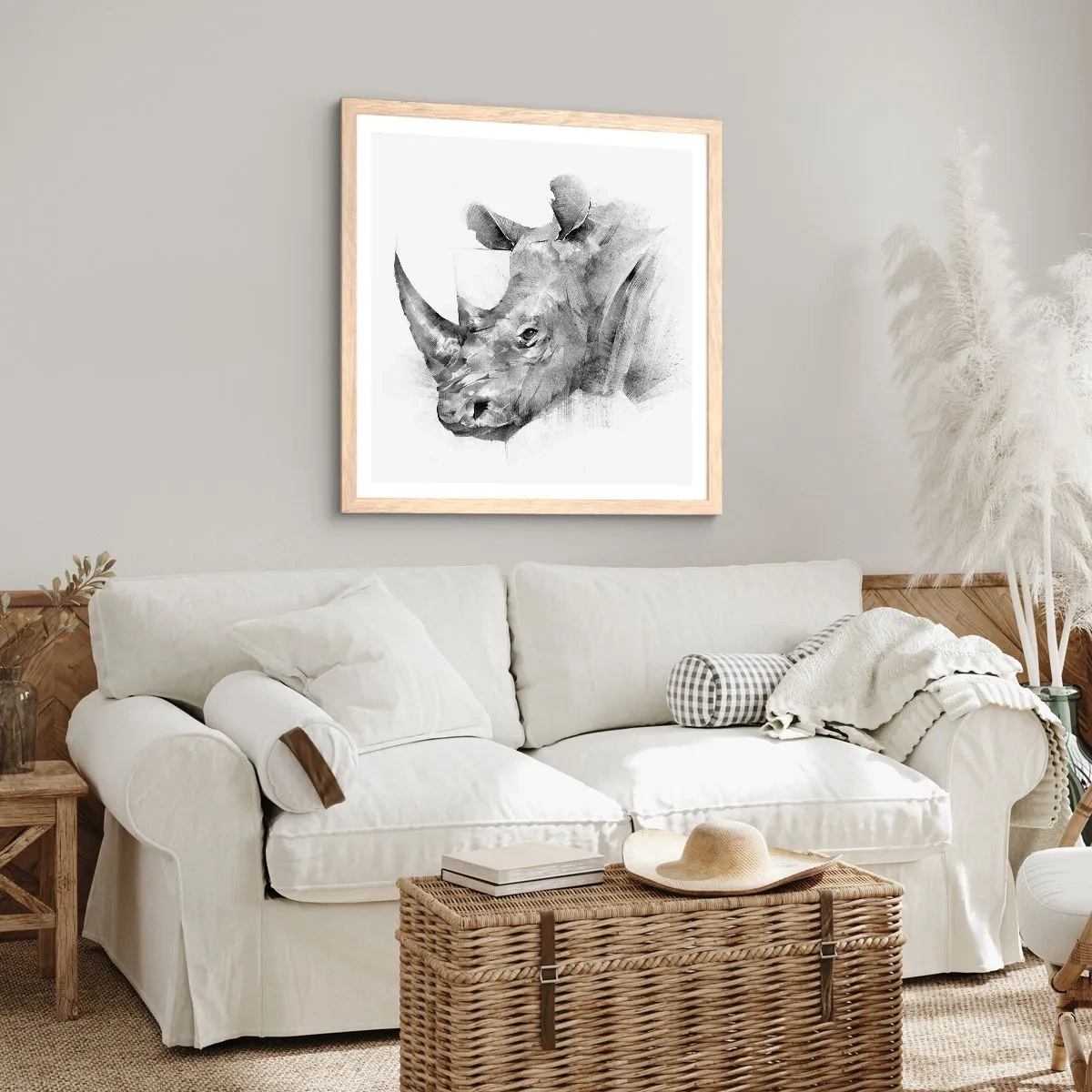 Poster in light oak frame - African Portrait - 40x40 cm