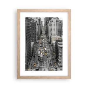 Poster in light oak frame - New York Life - 30x40 cm