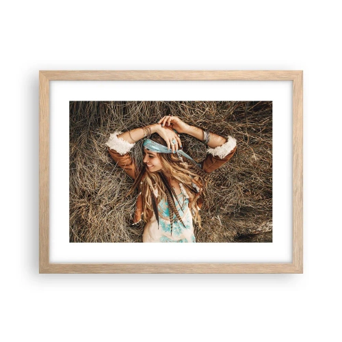 Poster in light oak frame - On the Way to the Summer of Love - 40x30 cm
