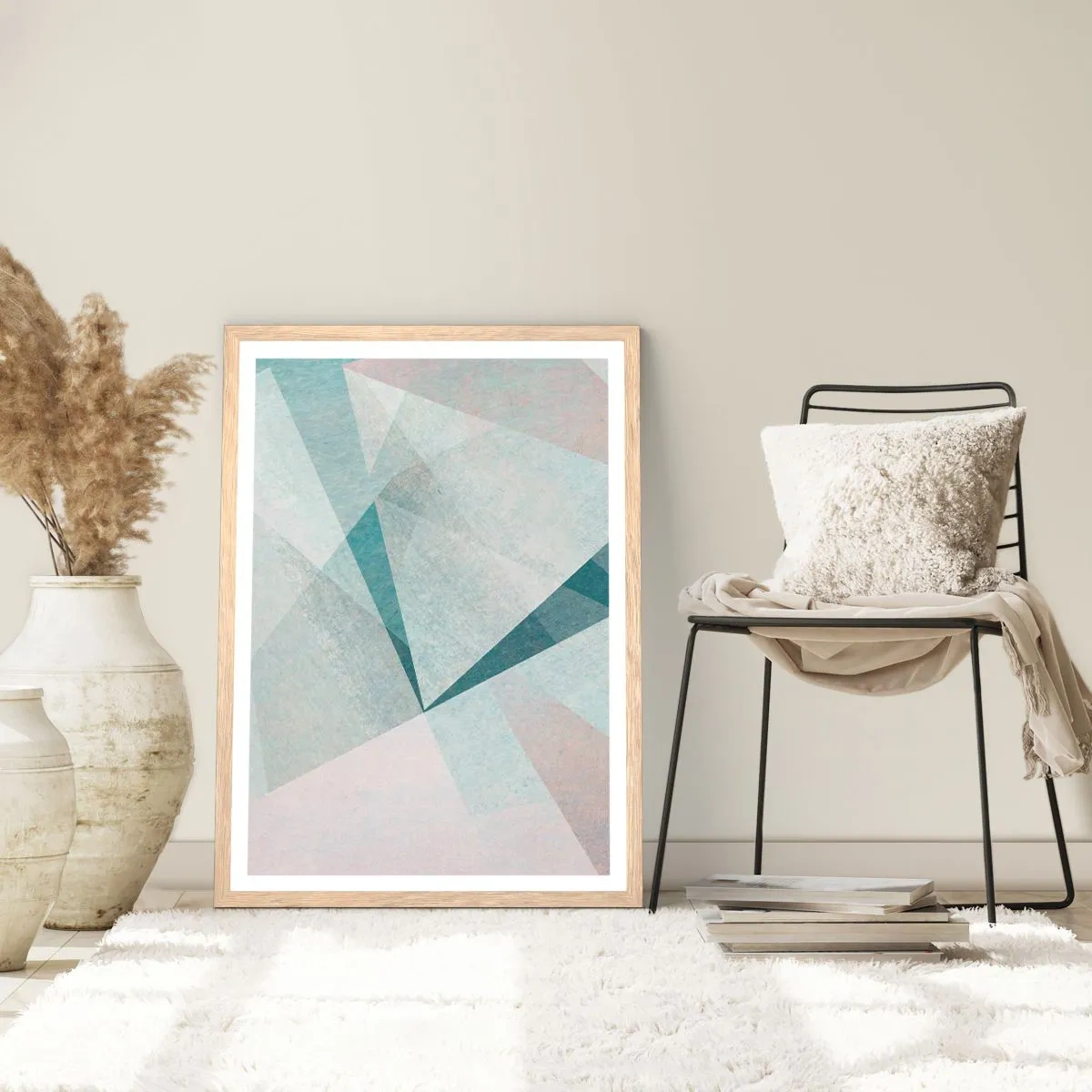 Poster in light oak frame - Calmly but Dynamically - 40x50 cm