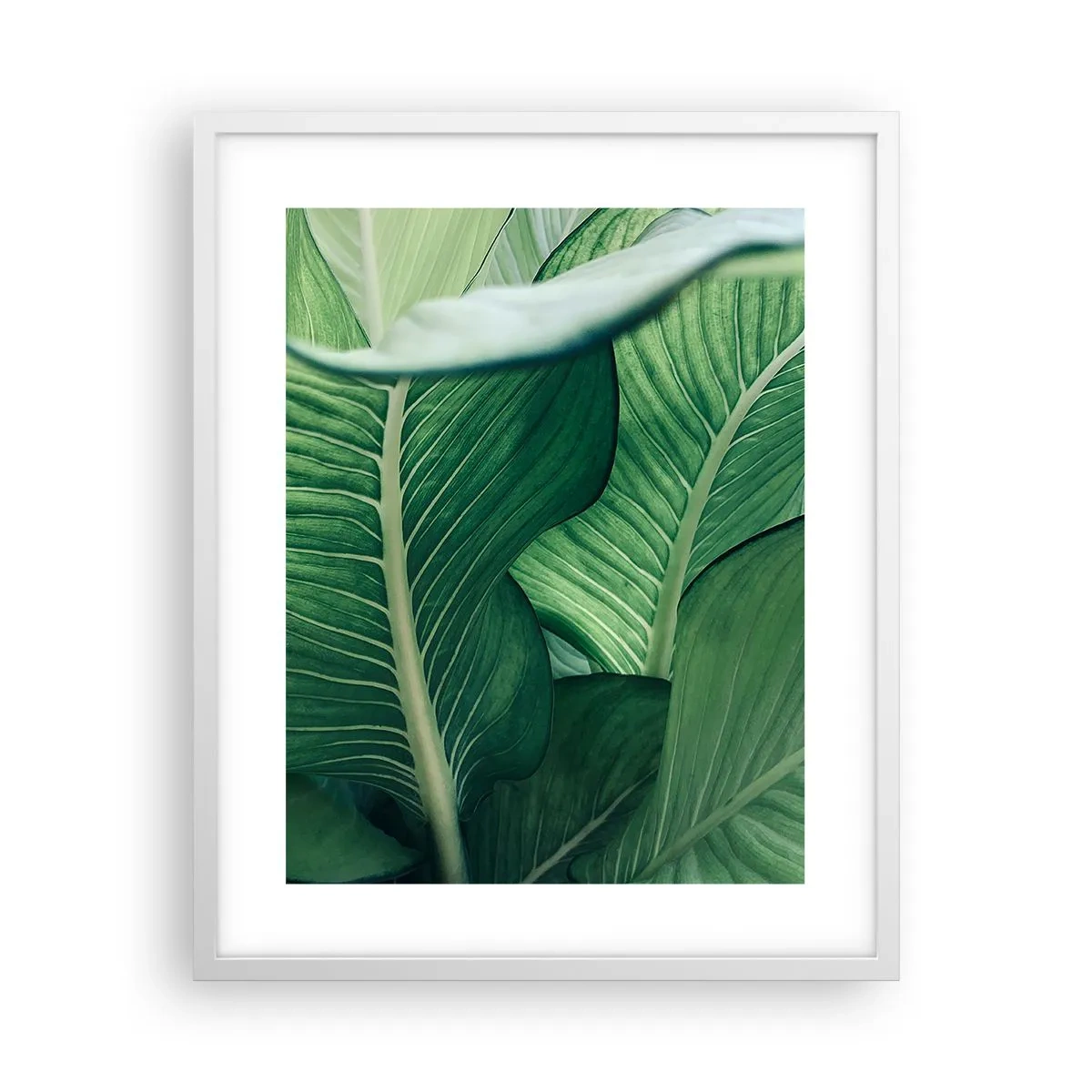 Poster in white frmae - Life in Intense Green Colour - 40x50 cm