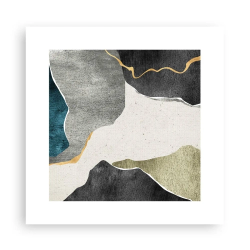 Poster - Mosaic Composition with a Gold Thread - 30x30 cm