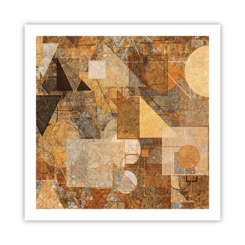 Poster - Cubist Study in Brown - 60x60 cm