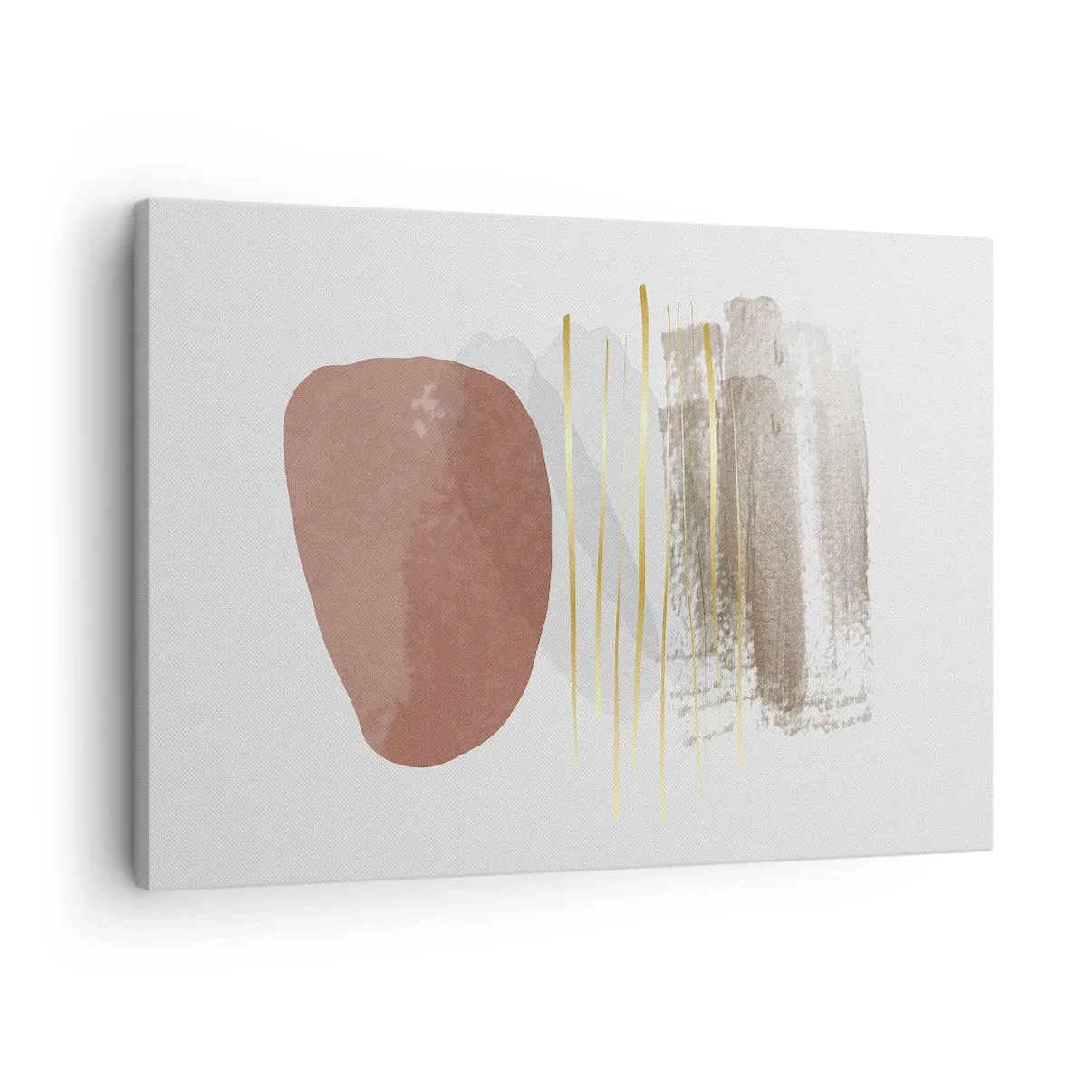Canvas picture - Abstract composition in beige and gold shades - 70x50cm - Abstract Colonnade - Modern wall decoration for the living room and bedroom ARTTOR