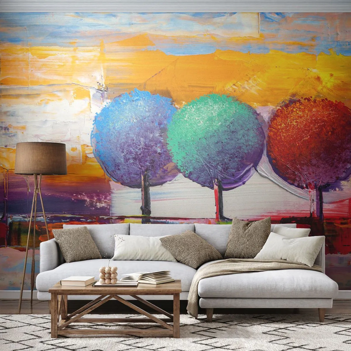 Photo Wallpaper Premium Sand - Third Time Art. - Landscape, Trees, Piece - 200x140 cm