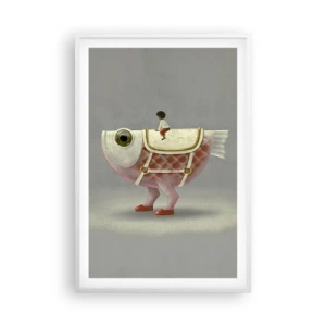 Poster in white frmae - Fish Jockey - 61x91 cm