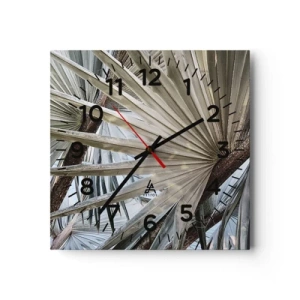 Wall clock - Clock on glass - Fans in tropics - 40x40 cm