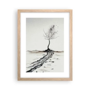 Poster in light oak frame - Winter Melancholy - 30x40 cm